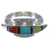 Multicolor Inlay Silver Southwest Ring Size 7-3/4 EX45040